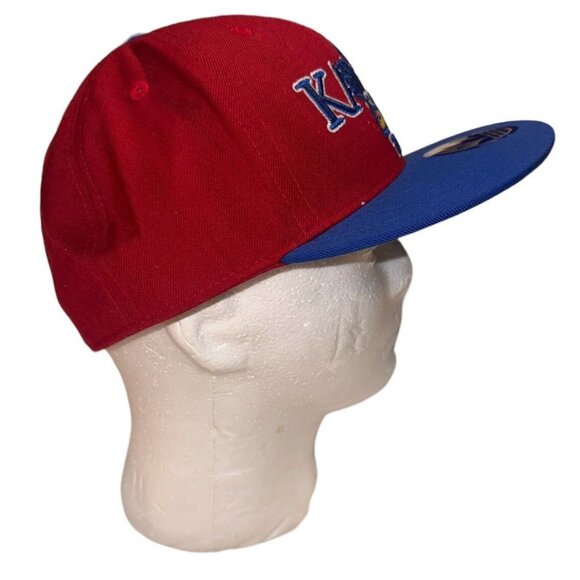 KU Adidas NCAA Kansas University Jayhawks Wool Crimson Blue Hat Fitted‎ 7 3/4 - Picture 5 of 16
